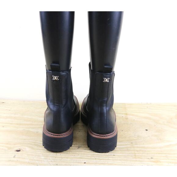 Sam Edelman Boots 8 Black Leather Laguna Chelsea Lug Sole Platform Ankle Shoes - Picture 4 of 8